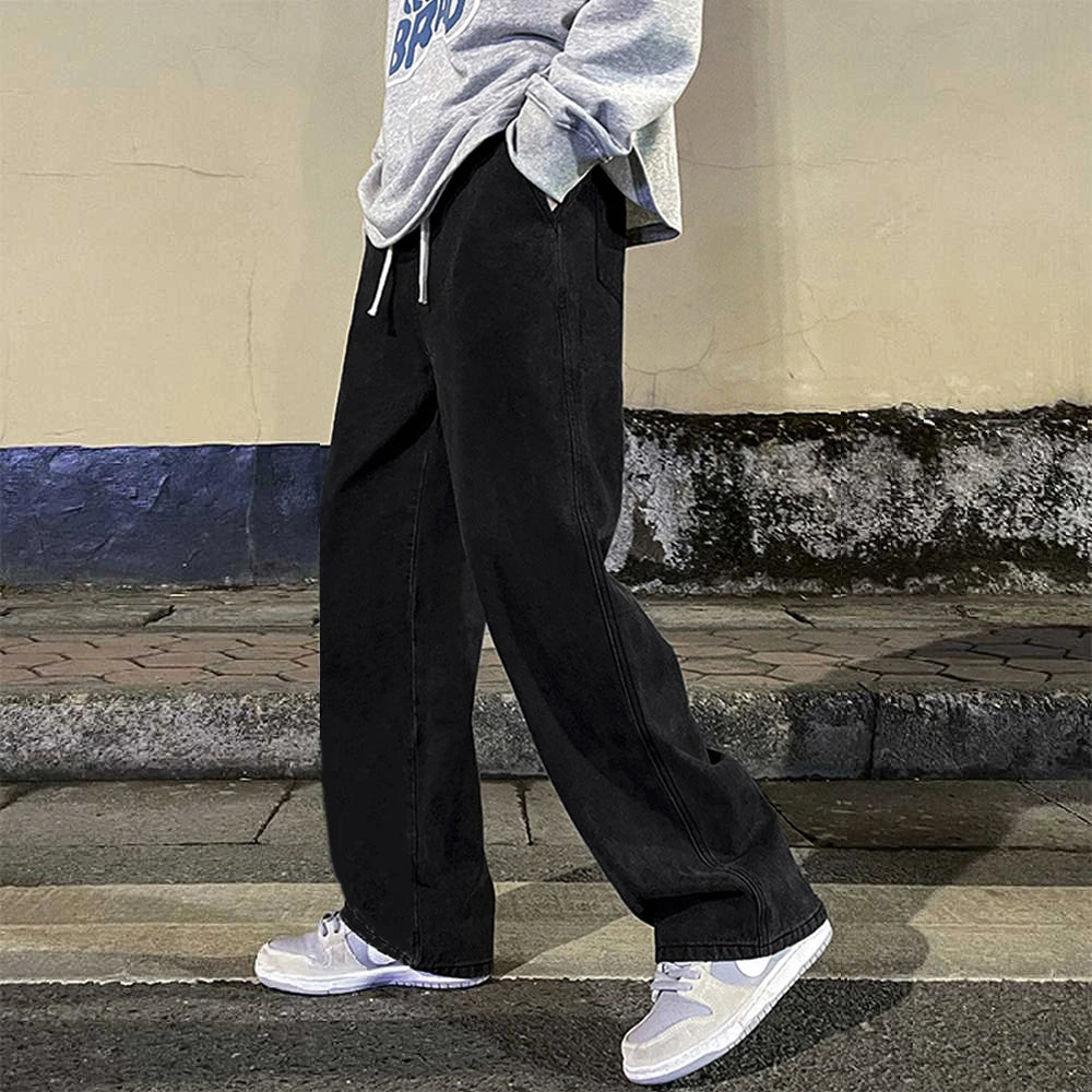 Men's Loose Straight Solid Color Jeans