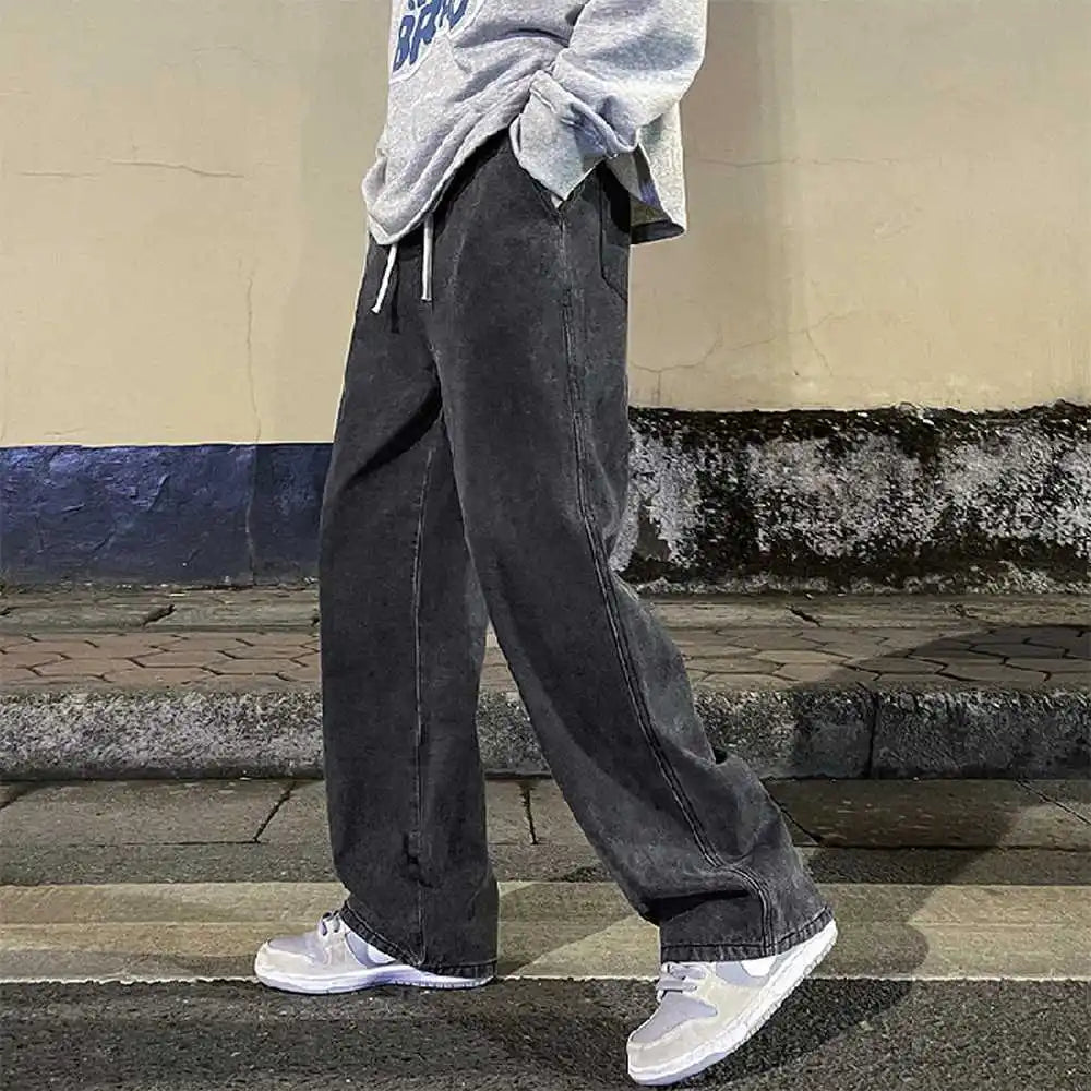 Men's Loose Straight Solid Color Jeans